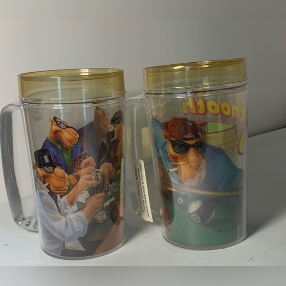 Vintage 90s Joe Camel Plastic Beer Steins Set‎ Of 2  smooth character poker game